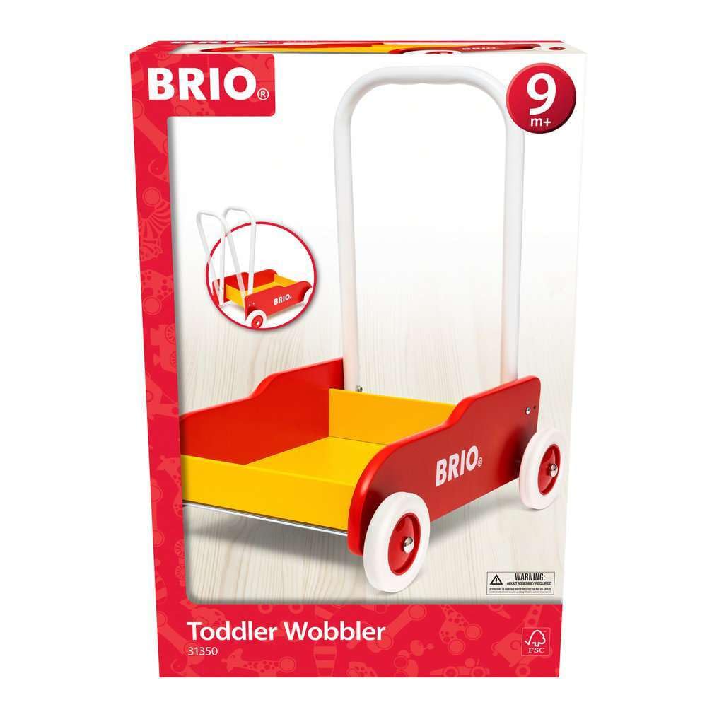 BRIO (ブリオ) 手押し車 レッド 対象年齢 9か月~(カタカタ ワゴントイ 木製 おもちゃ 知育玩具 歩行練習) 31350