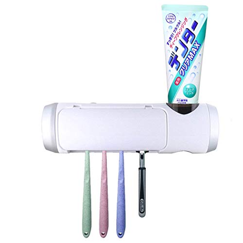 Iseebiz 歯ブラシ除菌器 UV紫外線除菌 USB充電式 壁掛け 収納ケース 歯磨き粉載せ場あり ひげ剃り ホルダー 超静音 家庭用 5本対応 日