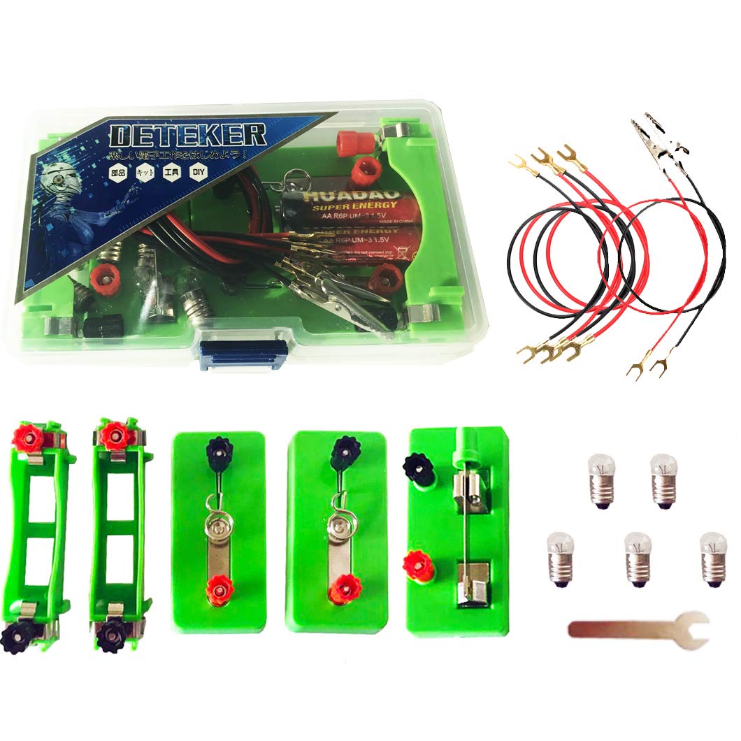 DETEKER 電気回路実験キット 直列回路 並列回路 電気 電力 知育 学習玩具 おもちゃ 科学教育機器 学校 理科 科学 サイエンス実験 実験か