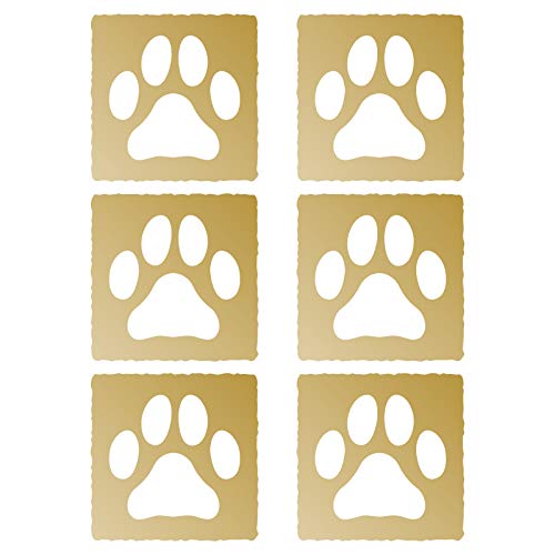 nc-smile 犬 猫 肉球 足跡 カッティング ステッカー ワンポイント マーク 6枚 Dタイプ (ゴールド)